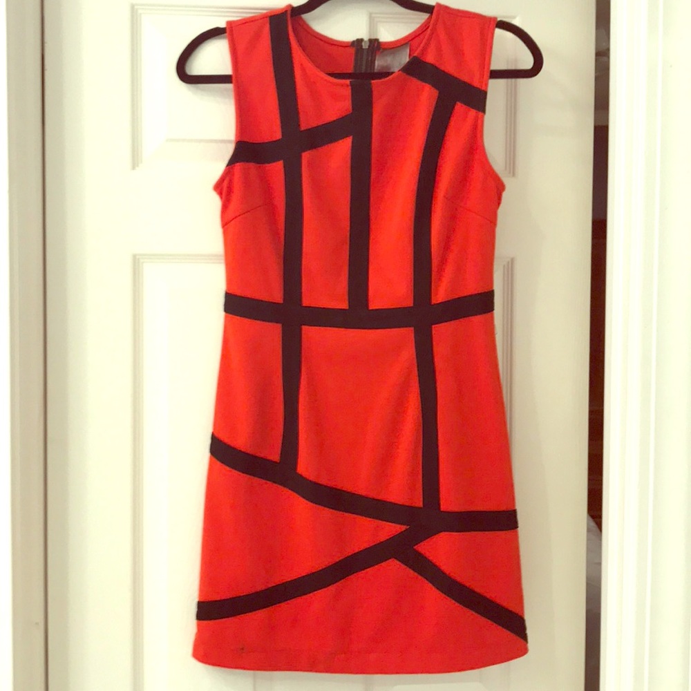 Orange and black dress